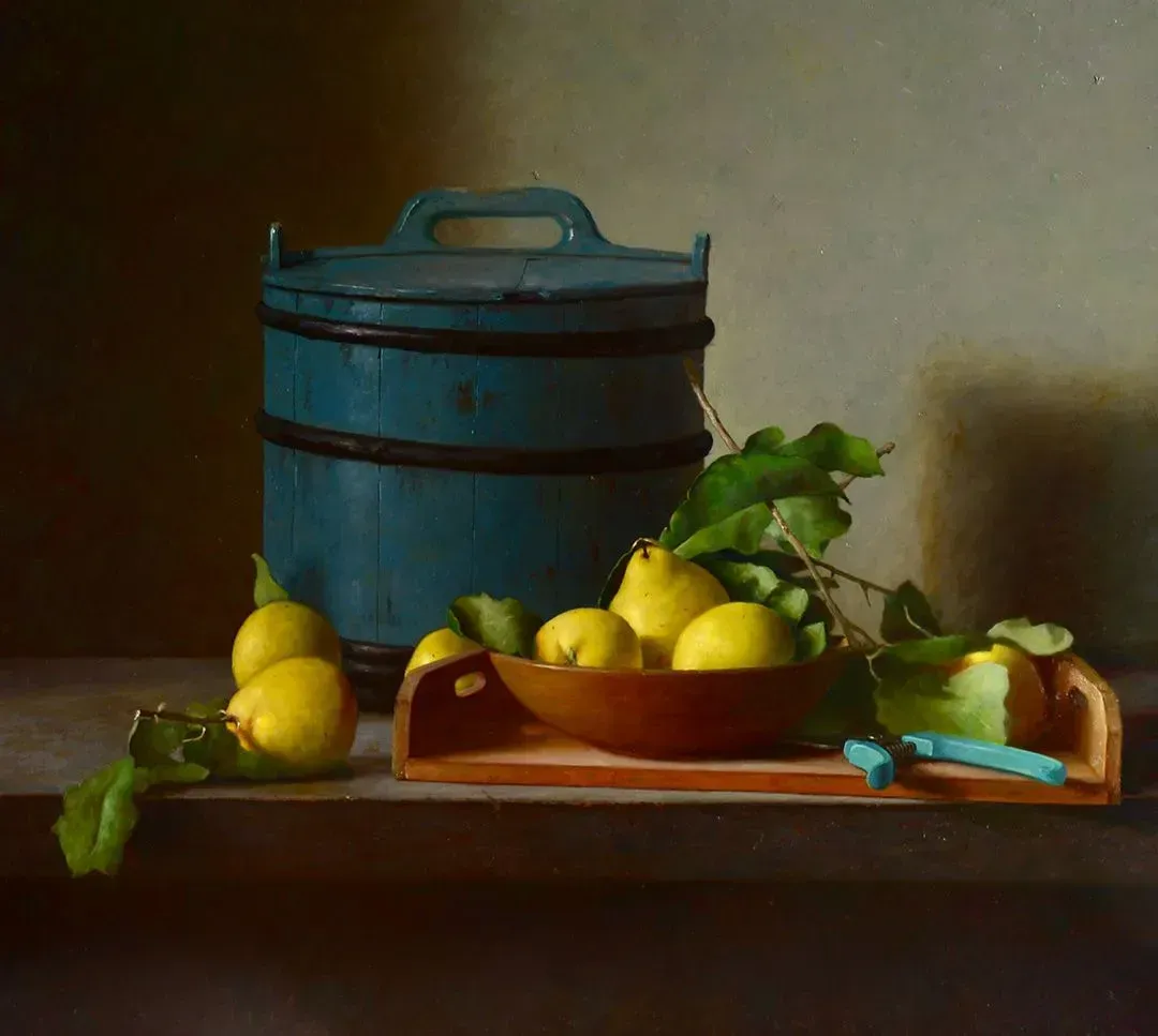 Berry Kuiper - Blauwe ton met kweeperen