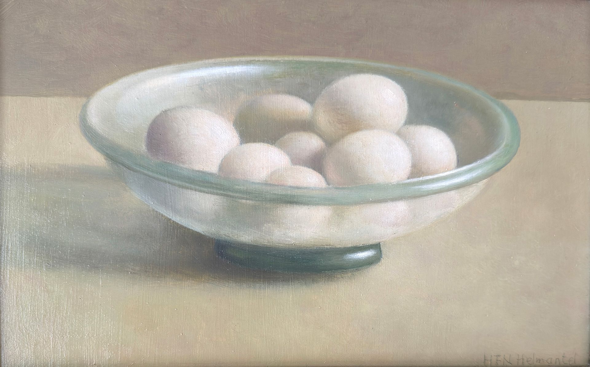 Helmantel Schilderij uit 1993 Stilleven met citroenen