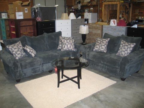 A living room with two couches and a coffee table