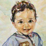 View of a portrait of a cute kid