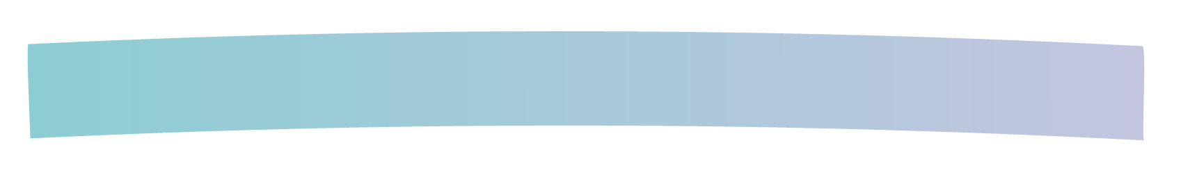 Una fina barra horizontal con degradado que va de verde azulado a azul pálido y lavanda sobre un fondo blanco.