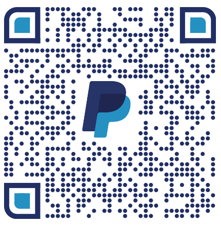 A qr code with a paypal logo on it.