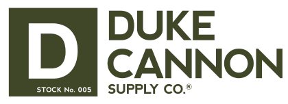 the logo for duke cannon supply co. is green and white
