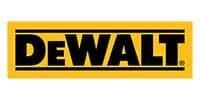El logo de Dewalt es amarillo y negro sobre un fondo blanco.