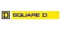 Un logotipo d cuadrado amarillo sobre un fondo blanco.