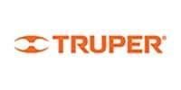El logo de truper es naranja y blanco sobre un fondo blanco.