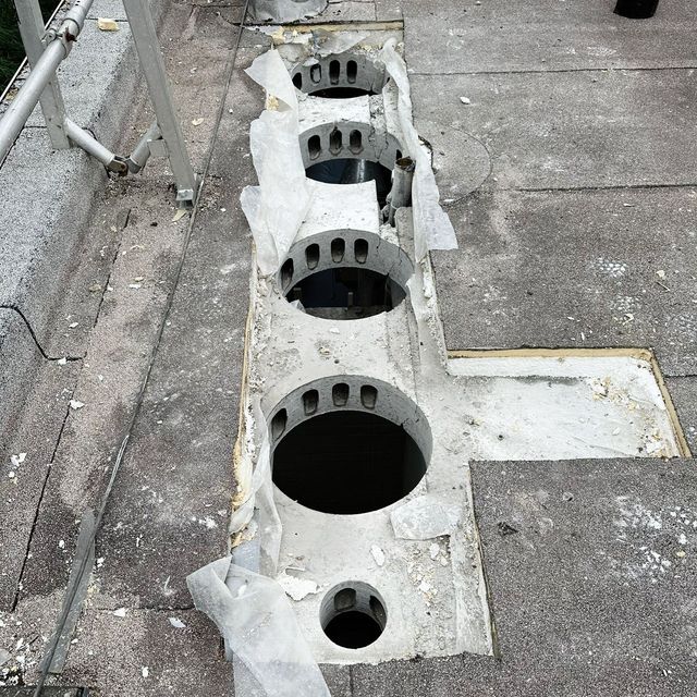 Betonboren gat beton dak