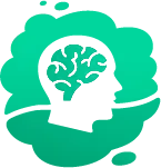 A silhouette of a person 's head with a brain in a thought bubble.
