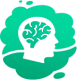 A silhouette of a person 's head with a brain in a thought bubble.