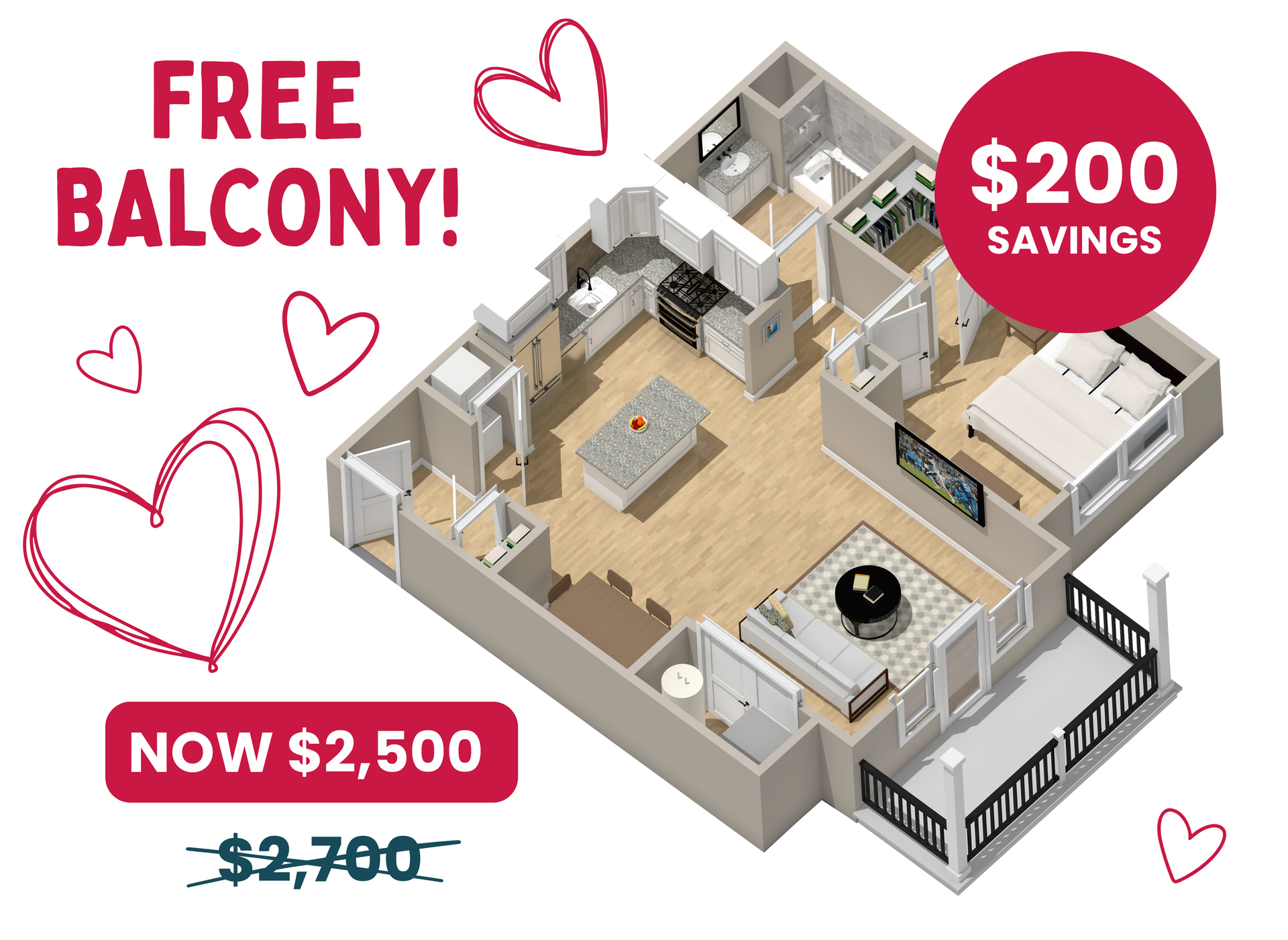 An isometric floor plan of a house in the village