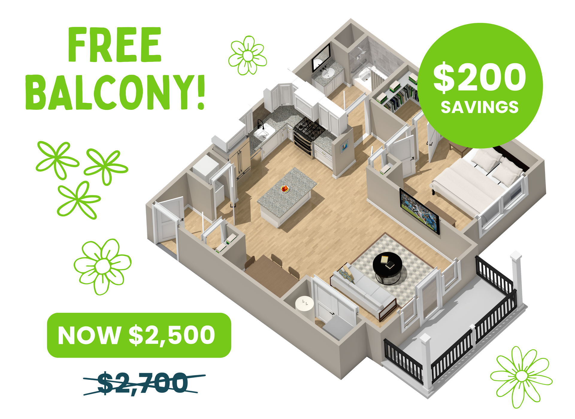 An isometric floor plan of a house in the village