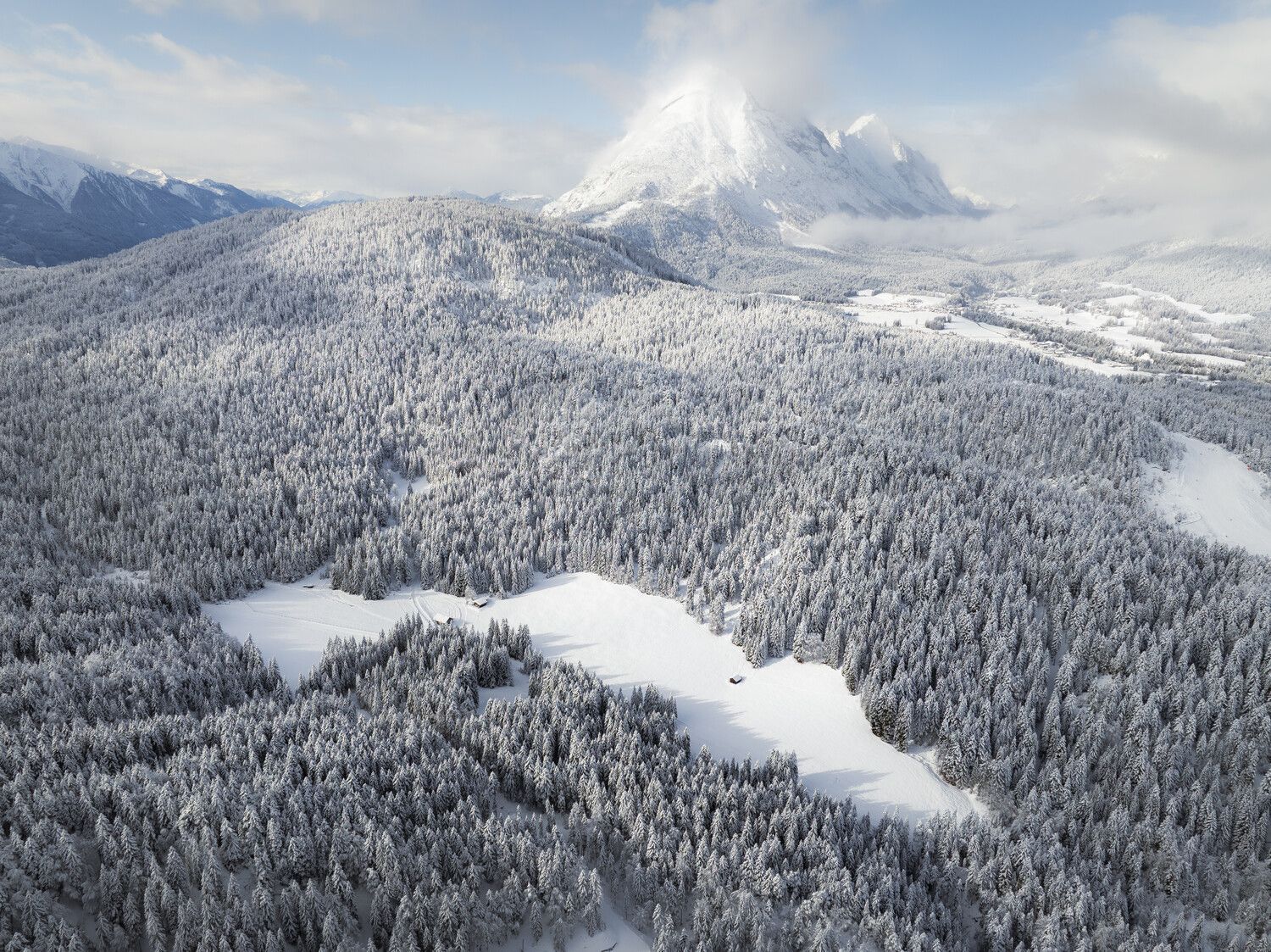 luchtopname van de regio seefeld