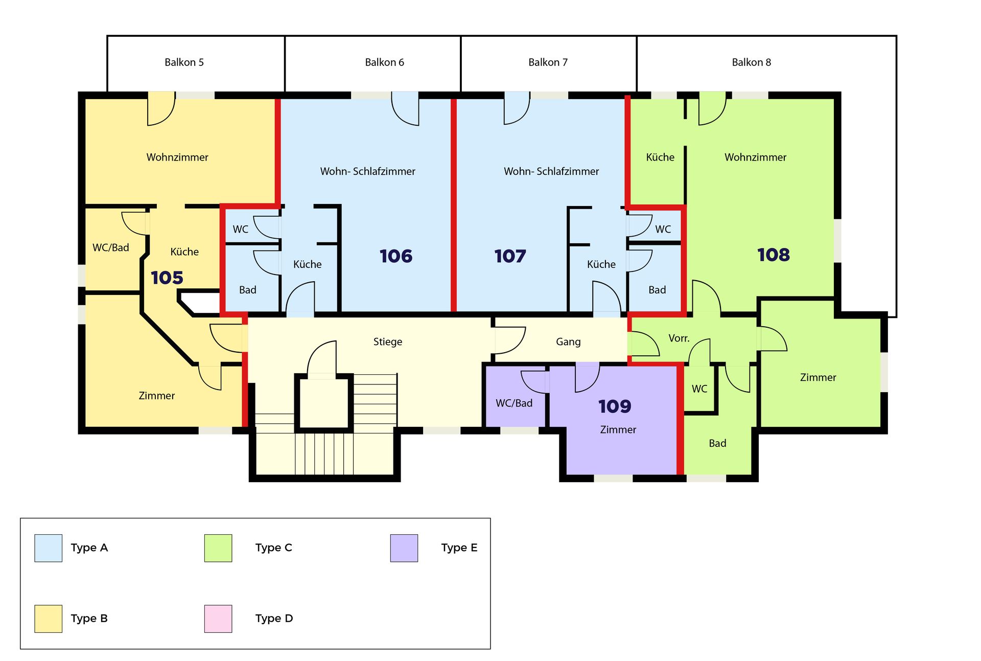 Grundrisse 1ste stock