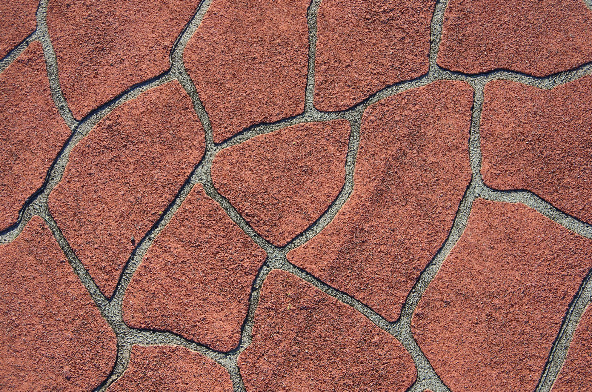 Stencilled Concrete Driveway In A Bush Rock Flagstone Pattern  - Umina Beach - Stuart Concreting