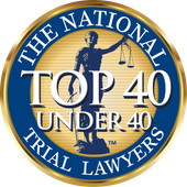 The national top 40 under 40 trial lawyers logo.