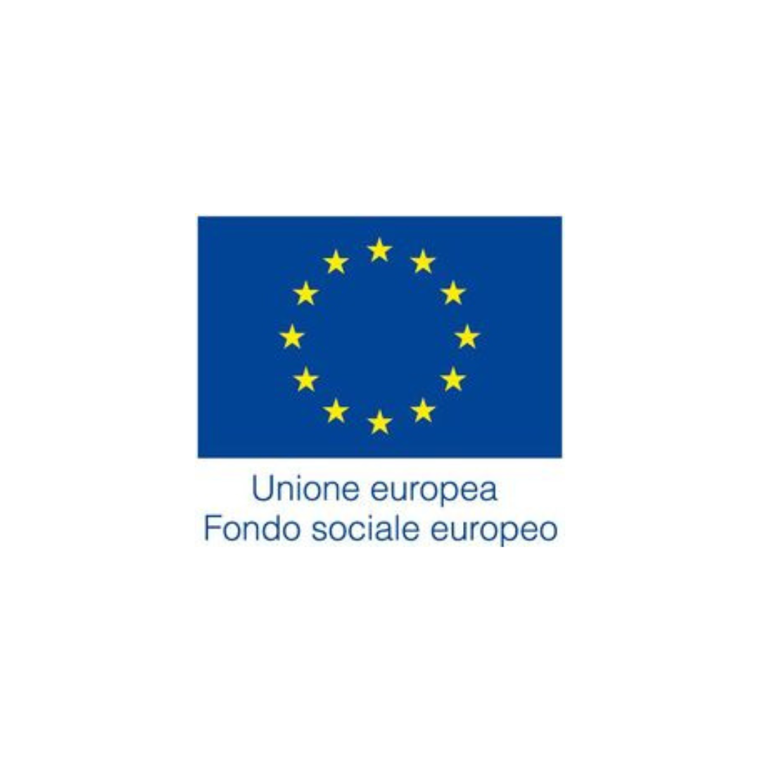 Una bandiera blu con stelle gialle e la scritta unione europea fondo sociale europeo