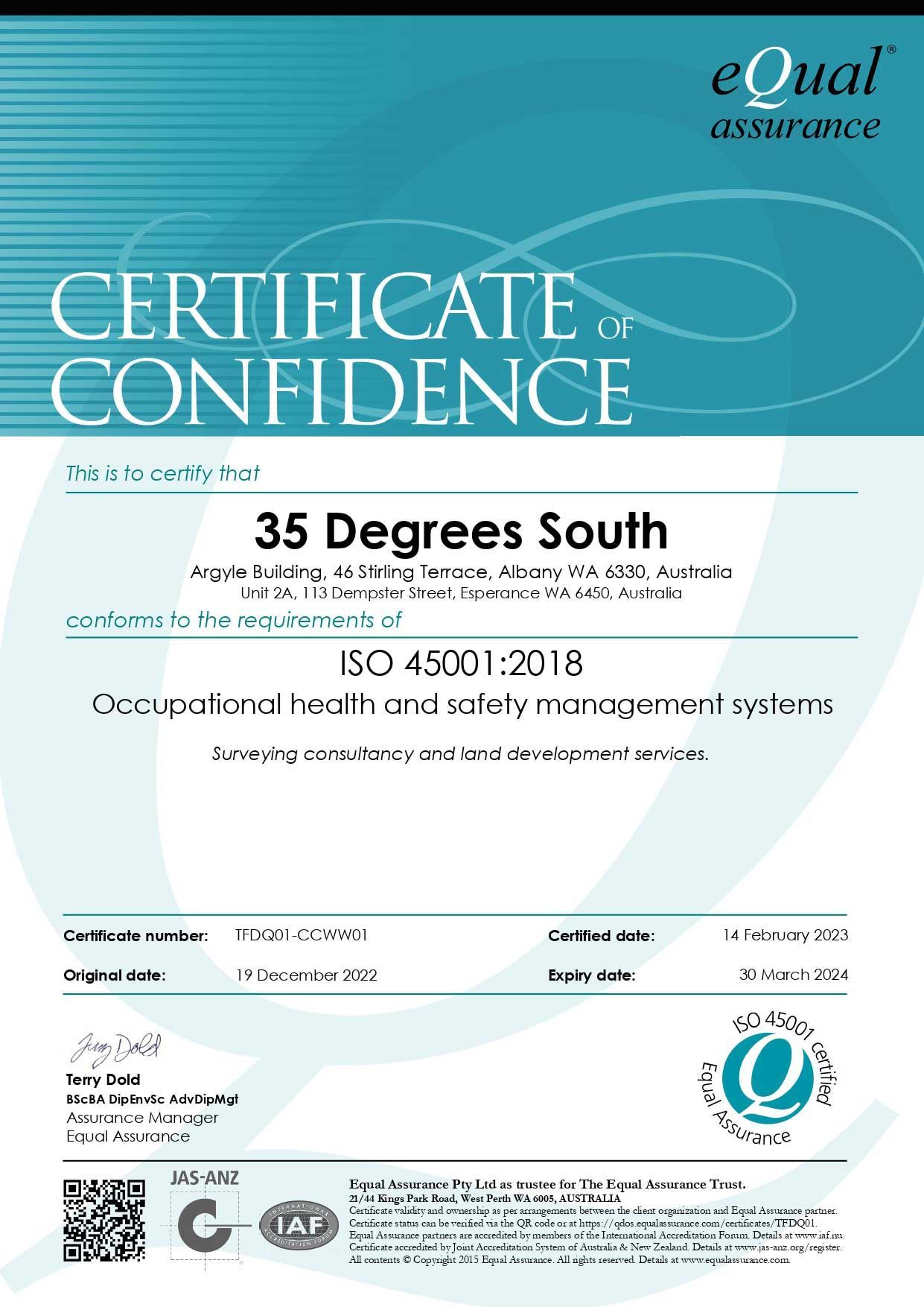 Certificate of Confidence