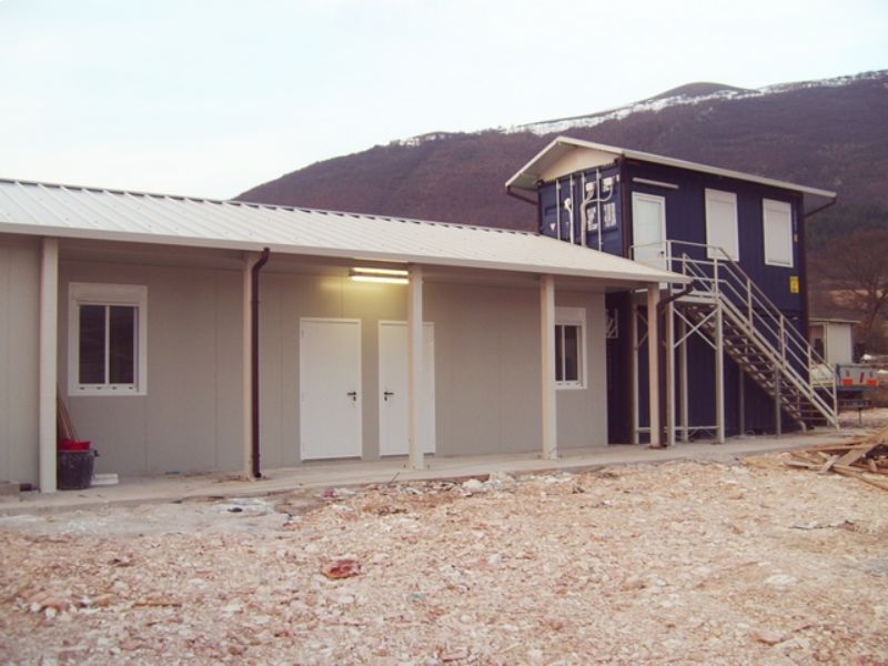 Cabina per cantiere prefabbricata con luce