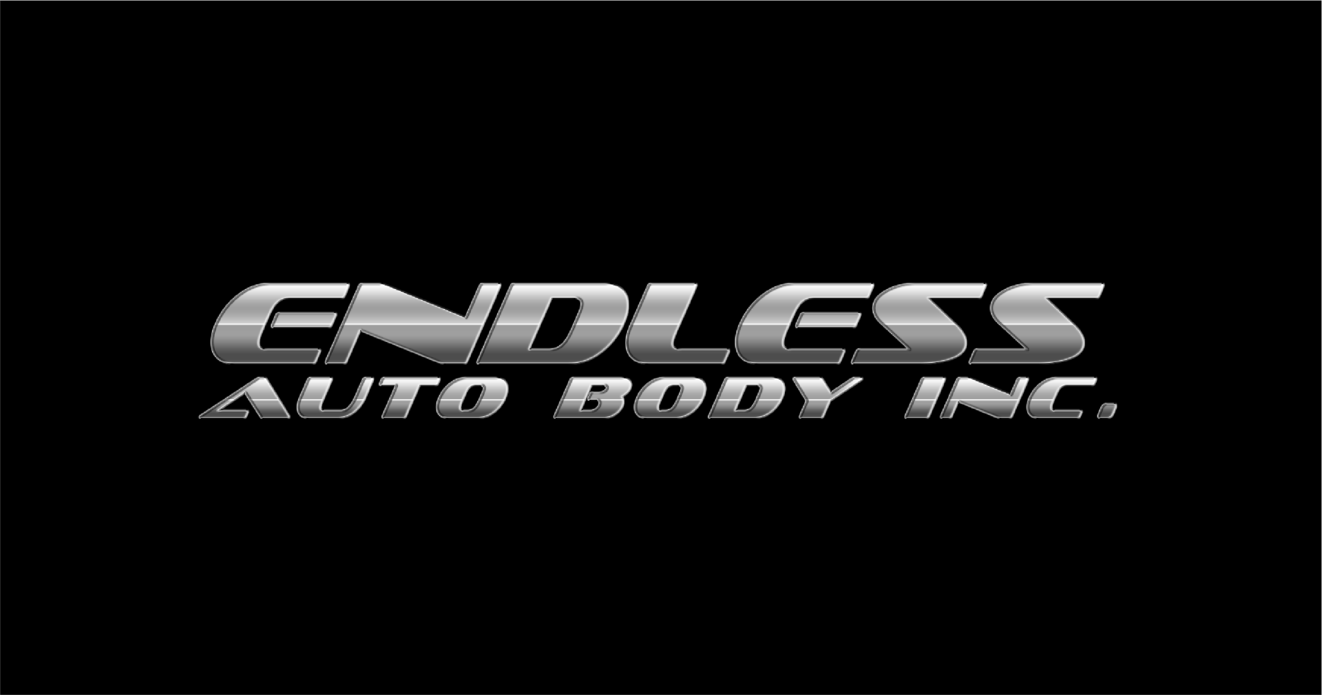 The endless auto body inc. logo is on a black background.