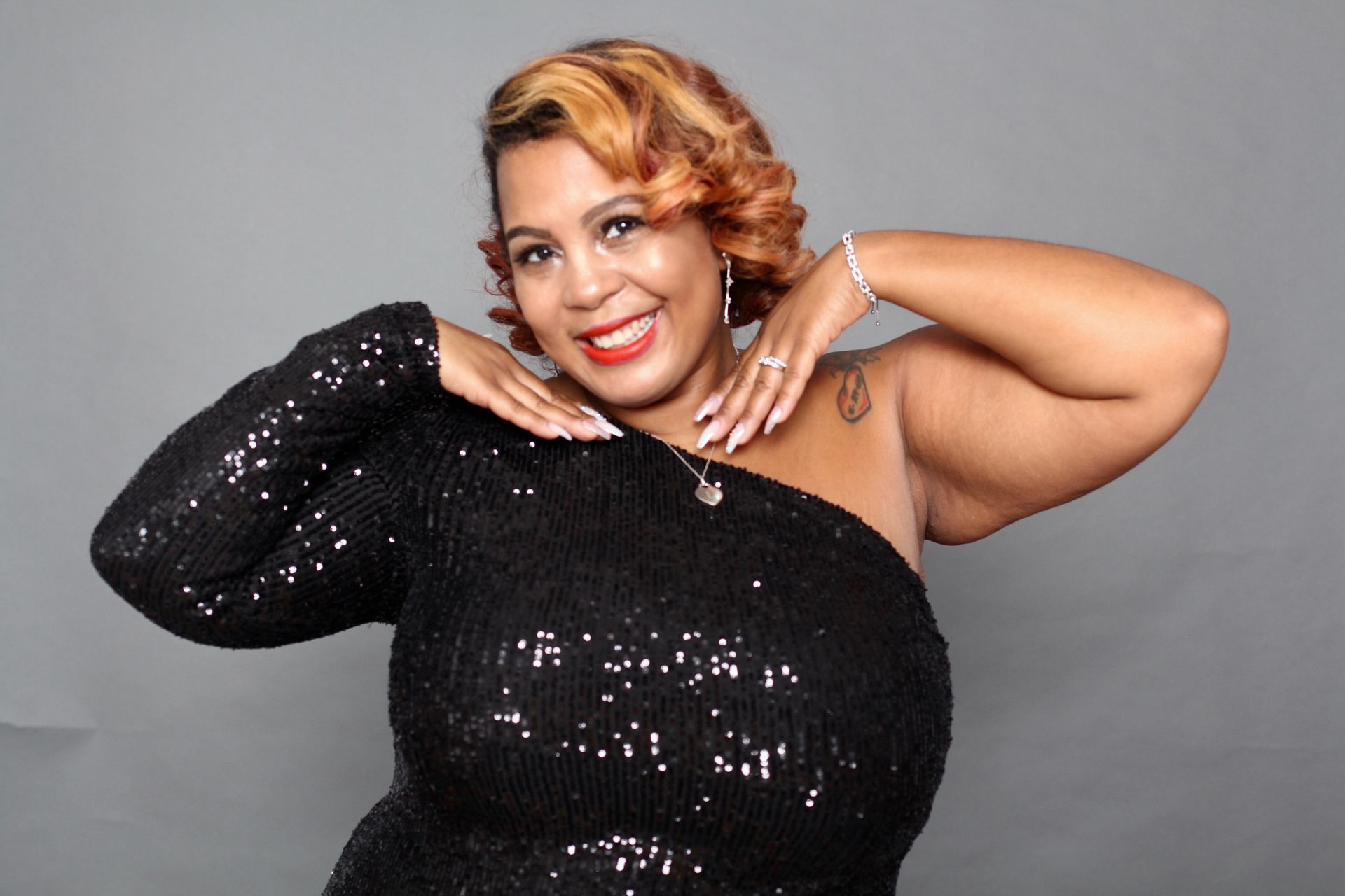 Three toned color on natural hair. 