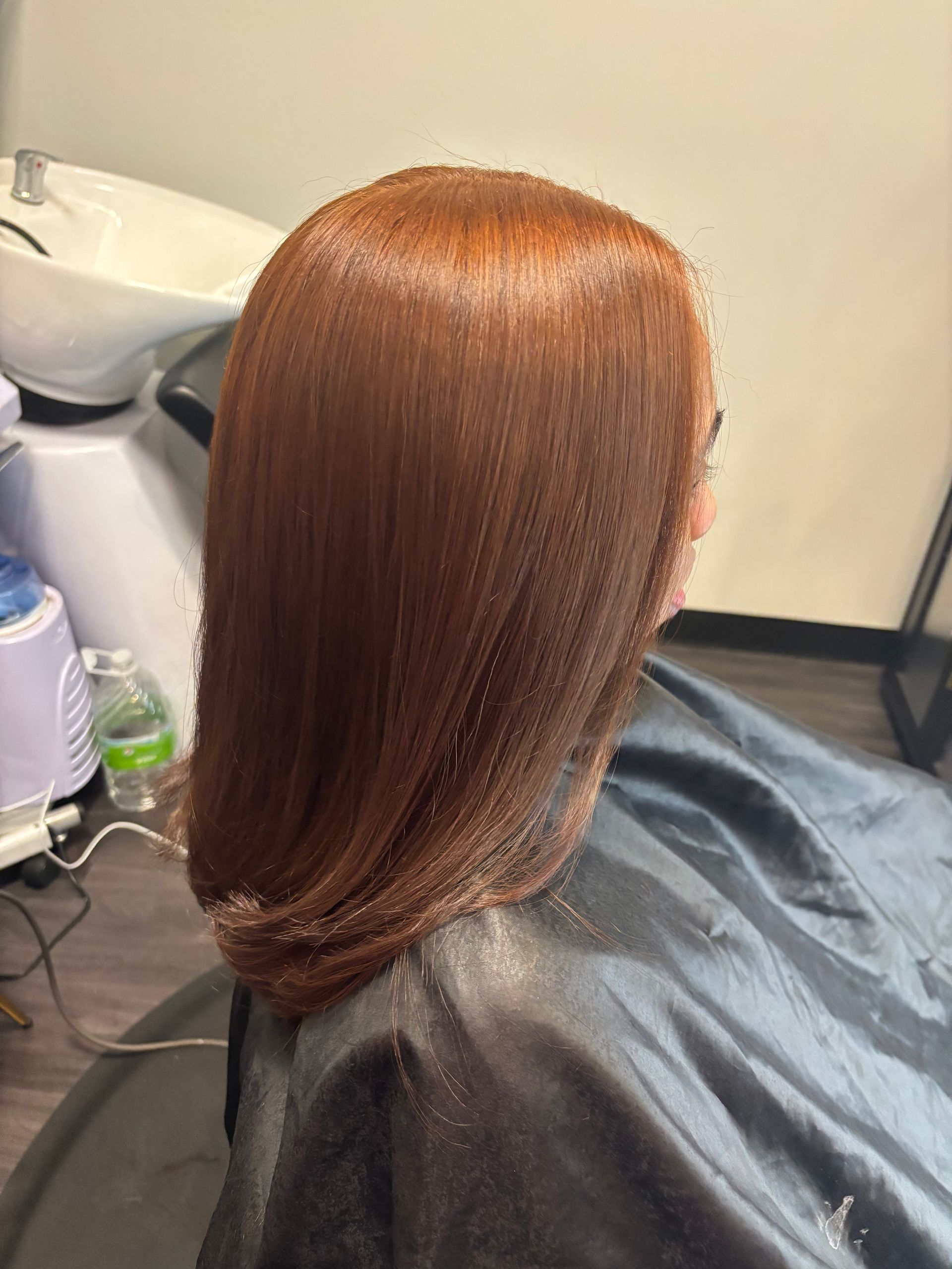 Color correction and a silk press. 