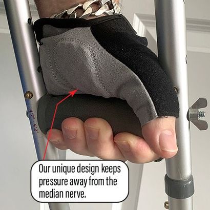 shocktek gloves, crutches use pain provention,