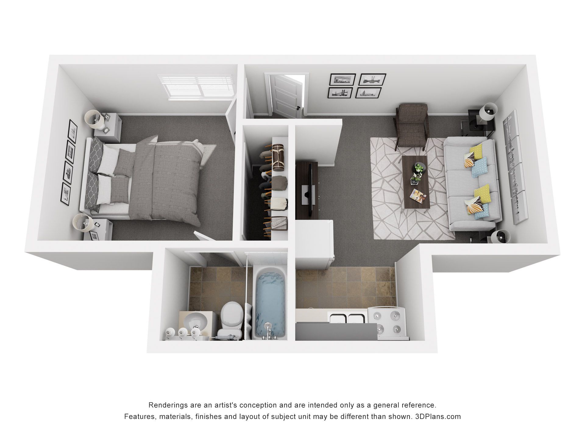 Efficiency - 1 Bed | 1 Bath 
