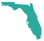 Teal outline of the state of Florida.