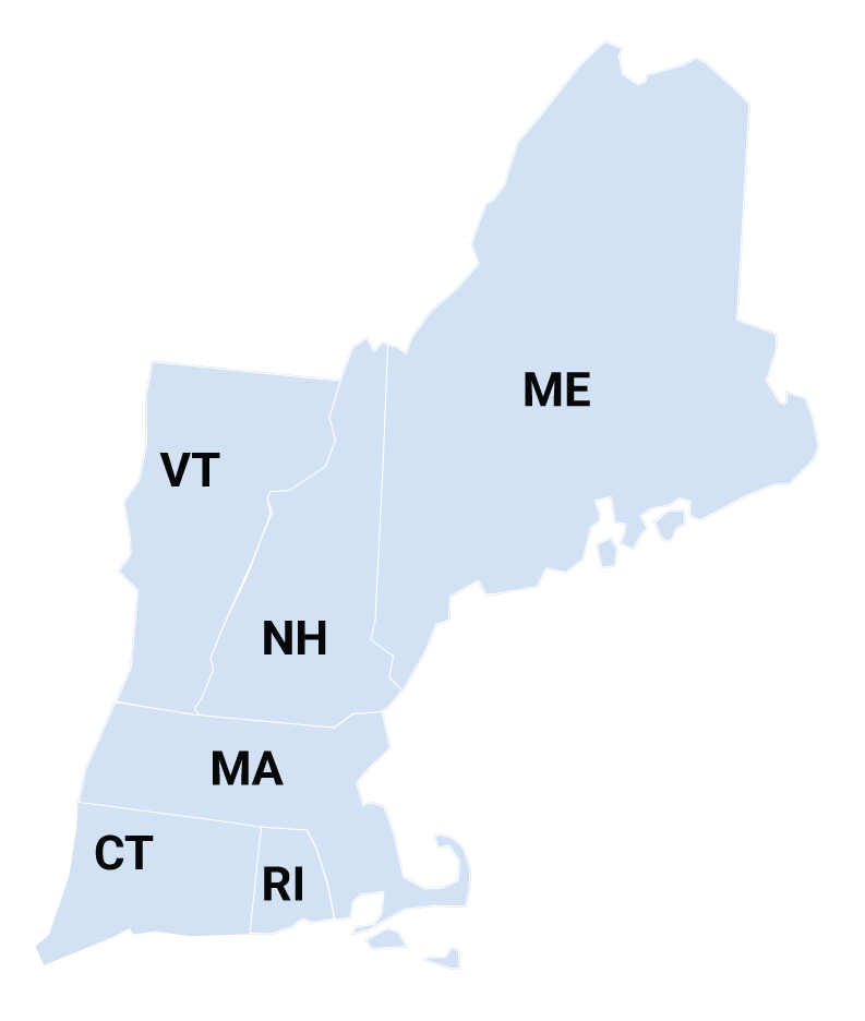 map of new england