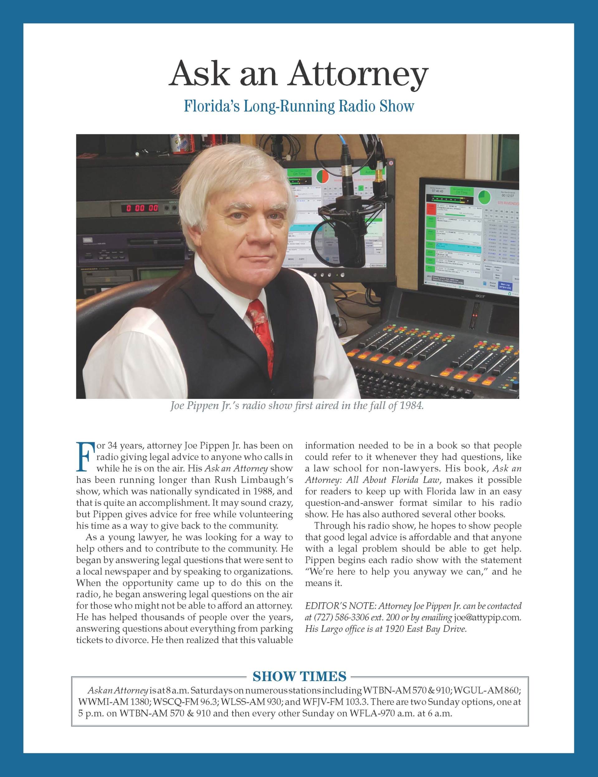 Ask an Attorney Florida's Longest Running Radio Show