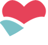 Abstract heart-shaped healthcare brand logo