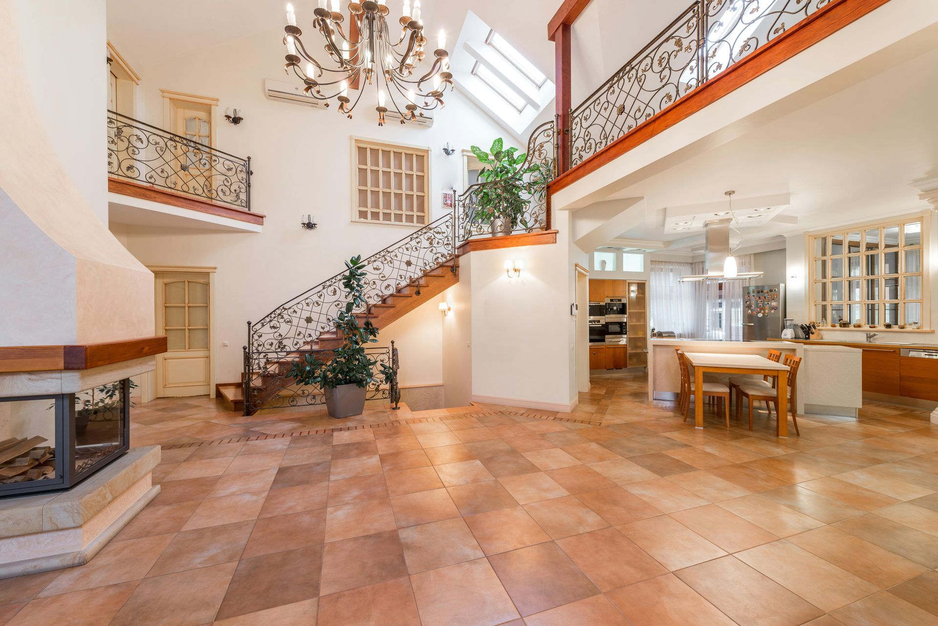 a living room of a home where hardwood flooring was installed 