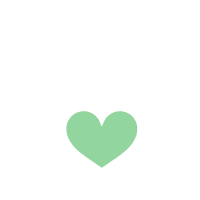 Green heart on white background.