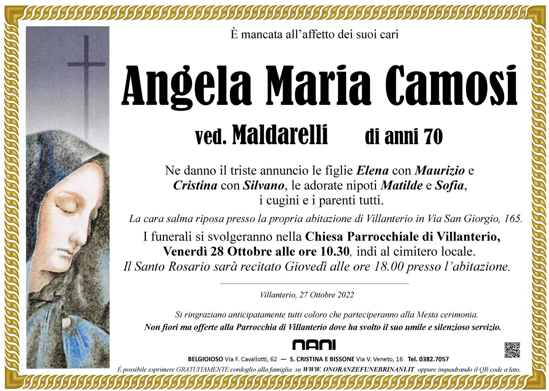 necrologio Angela Maria Camosi