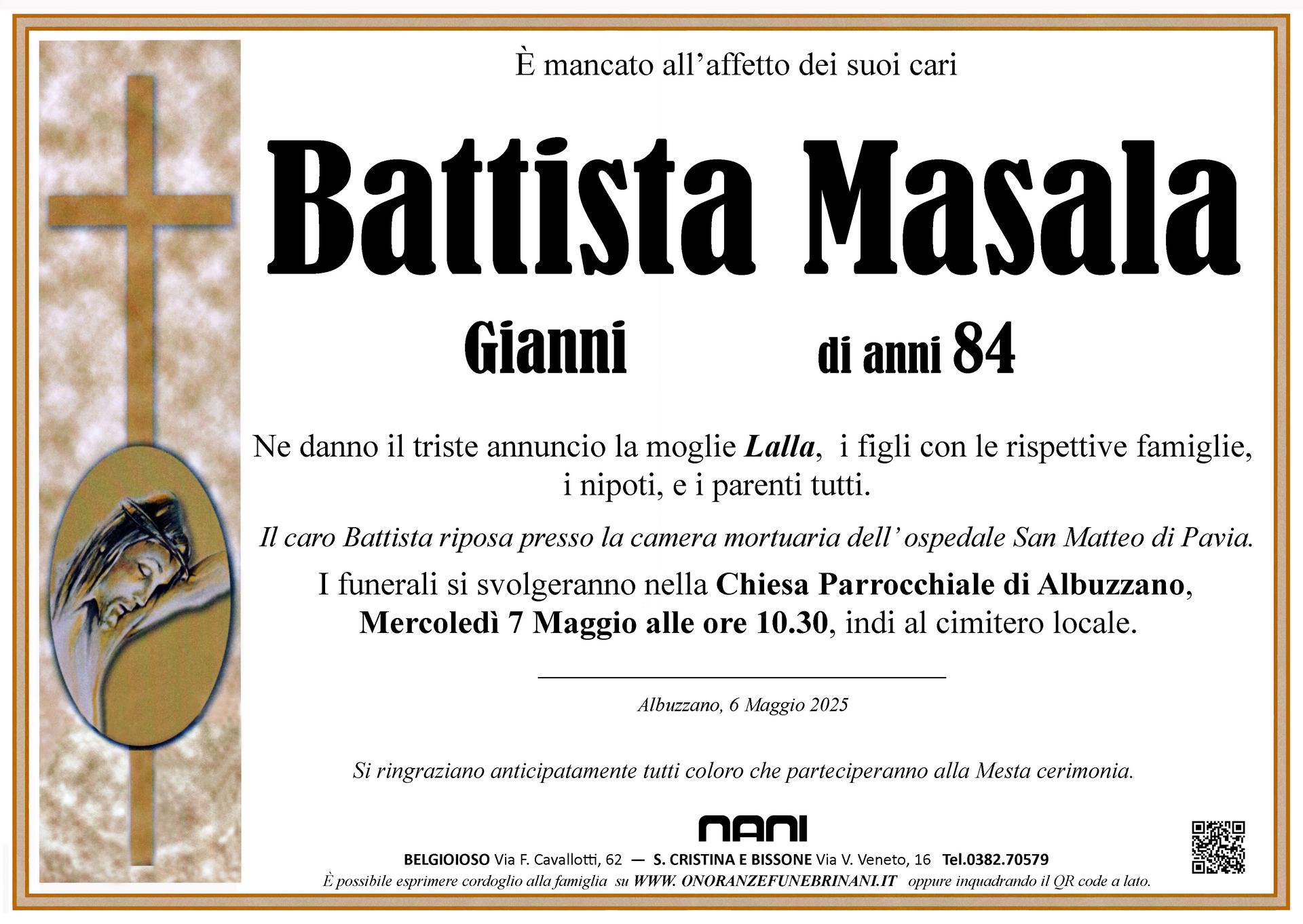 necrologio Battista Masala
