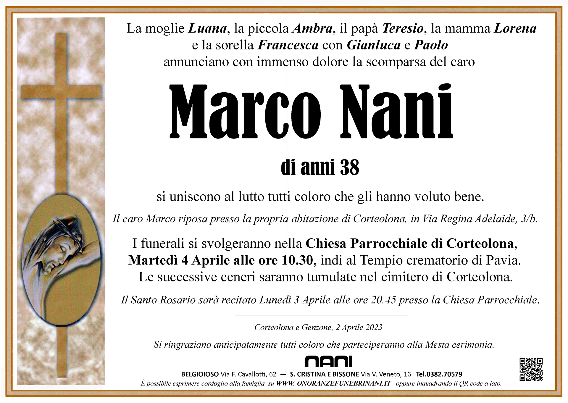 necrologio Marco Nani