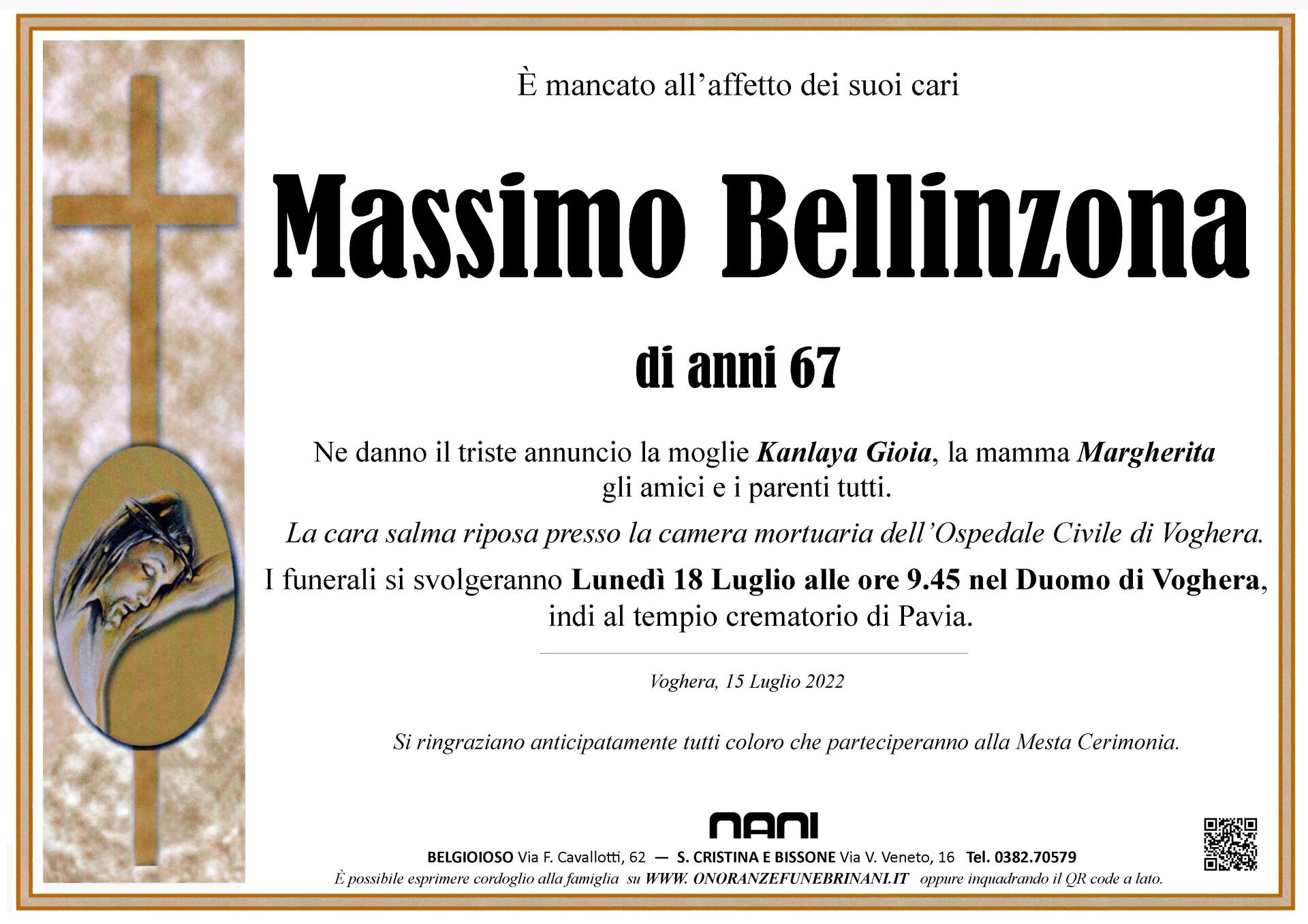 necrologio Massimo Bellinzona