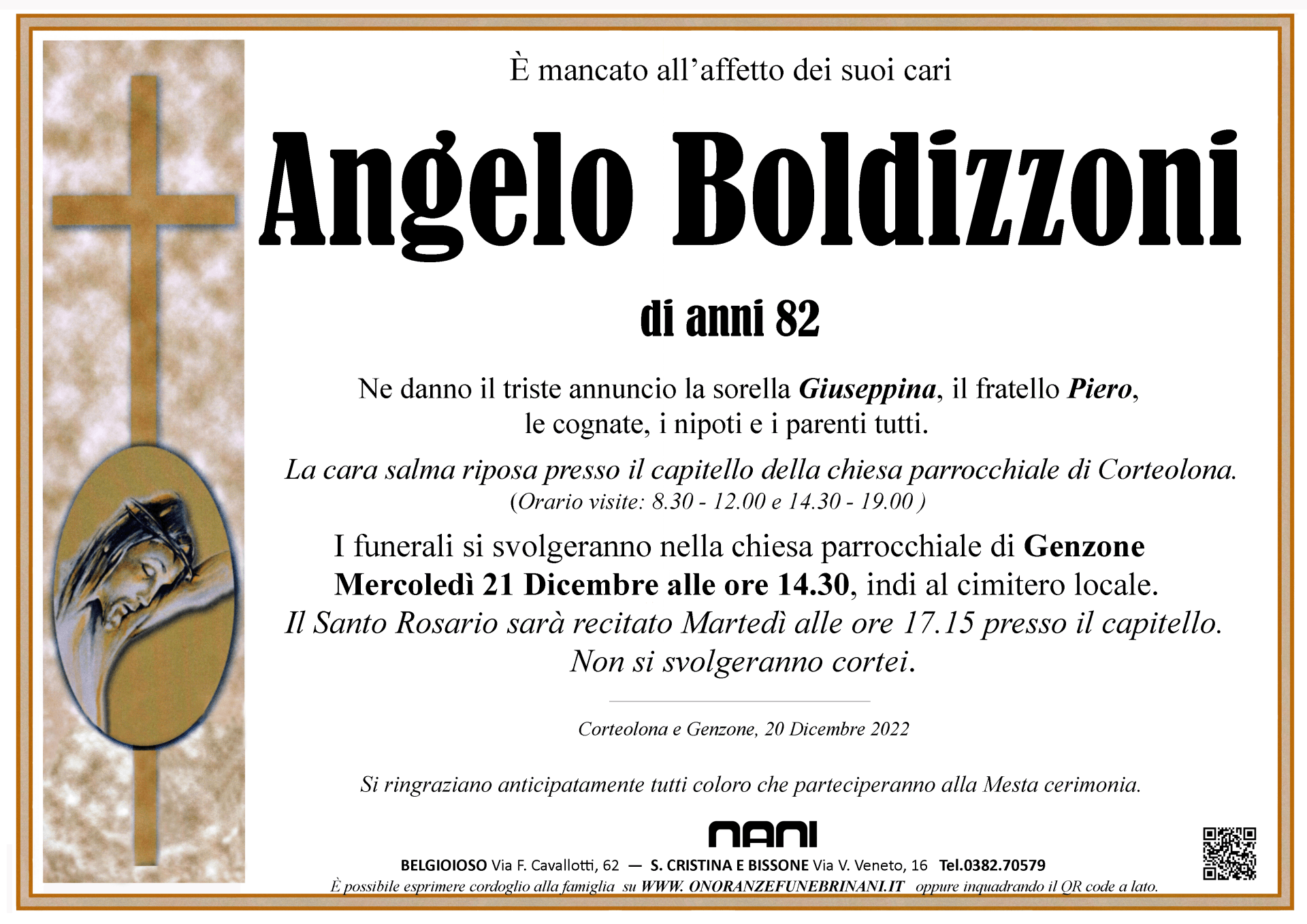 necrologio Angelo  Boldizzoni