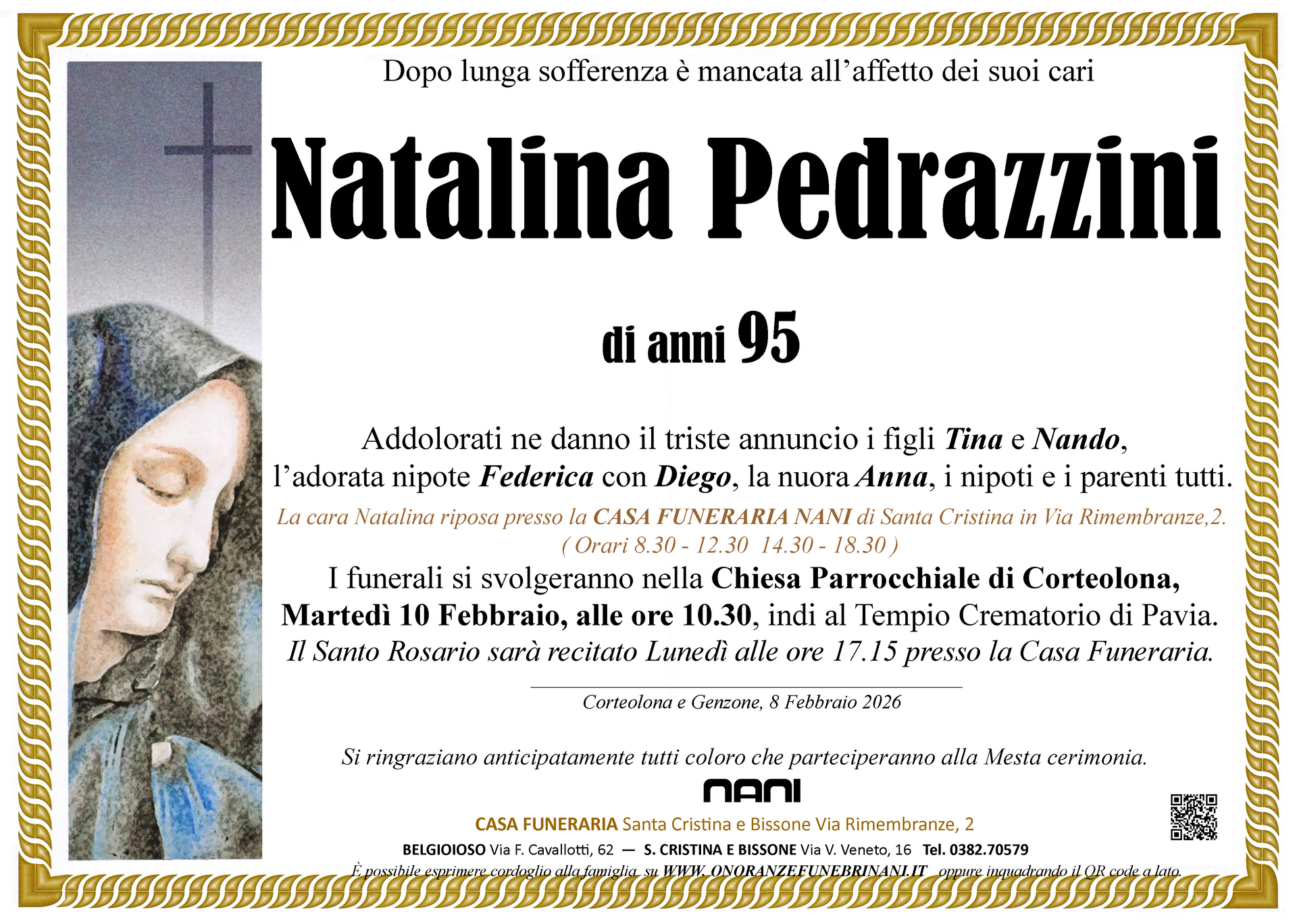 necrologio Natalina Pedrazzini