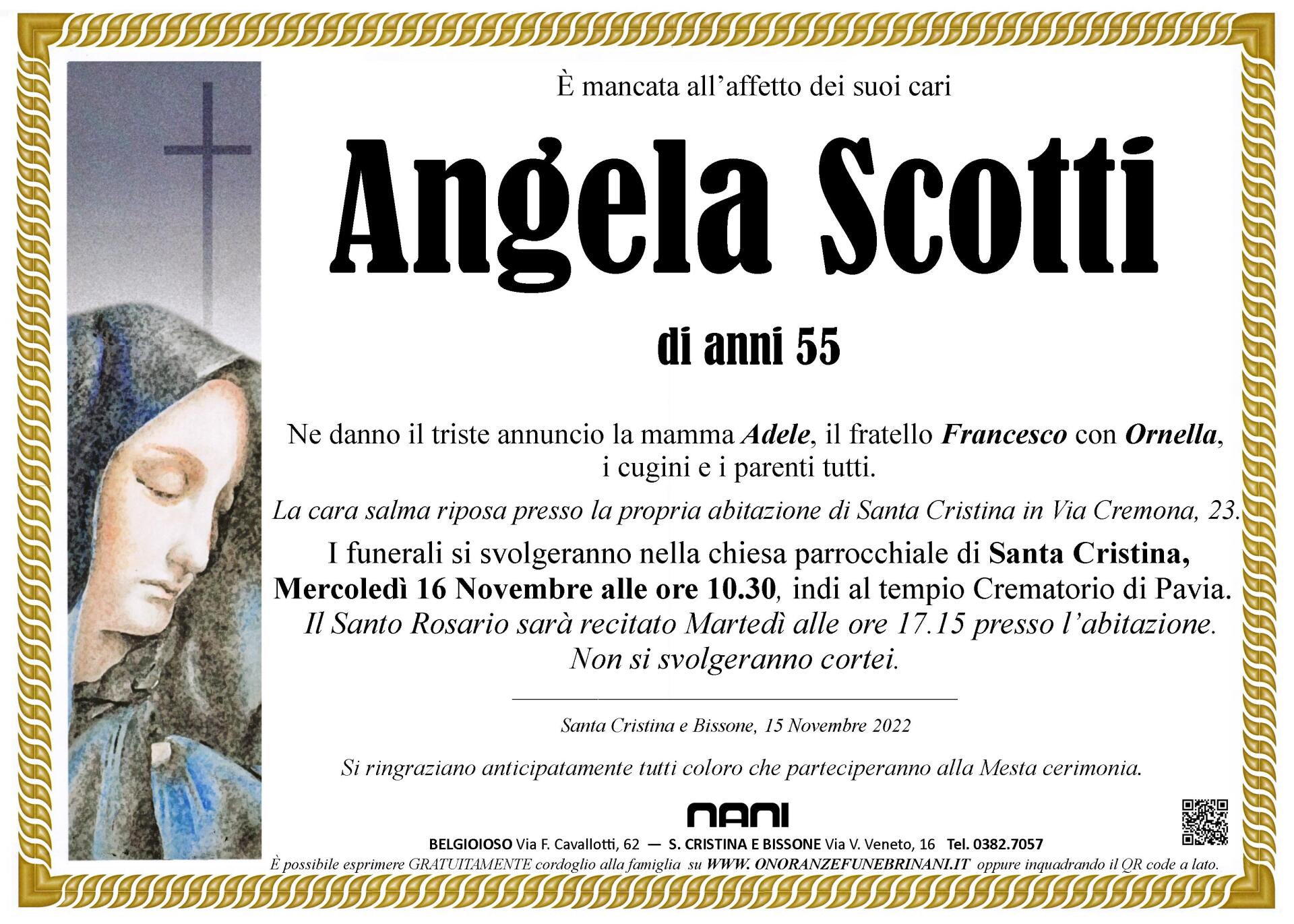 necrologio Angela Scotti