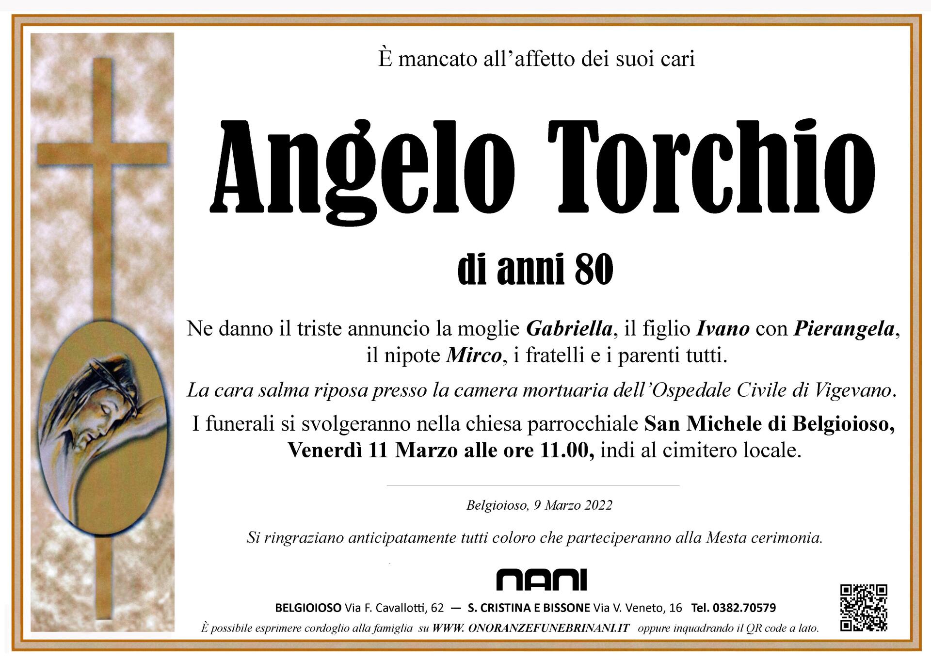 necrologio Angelo Torchio