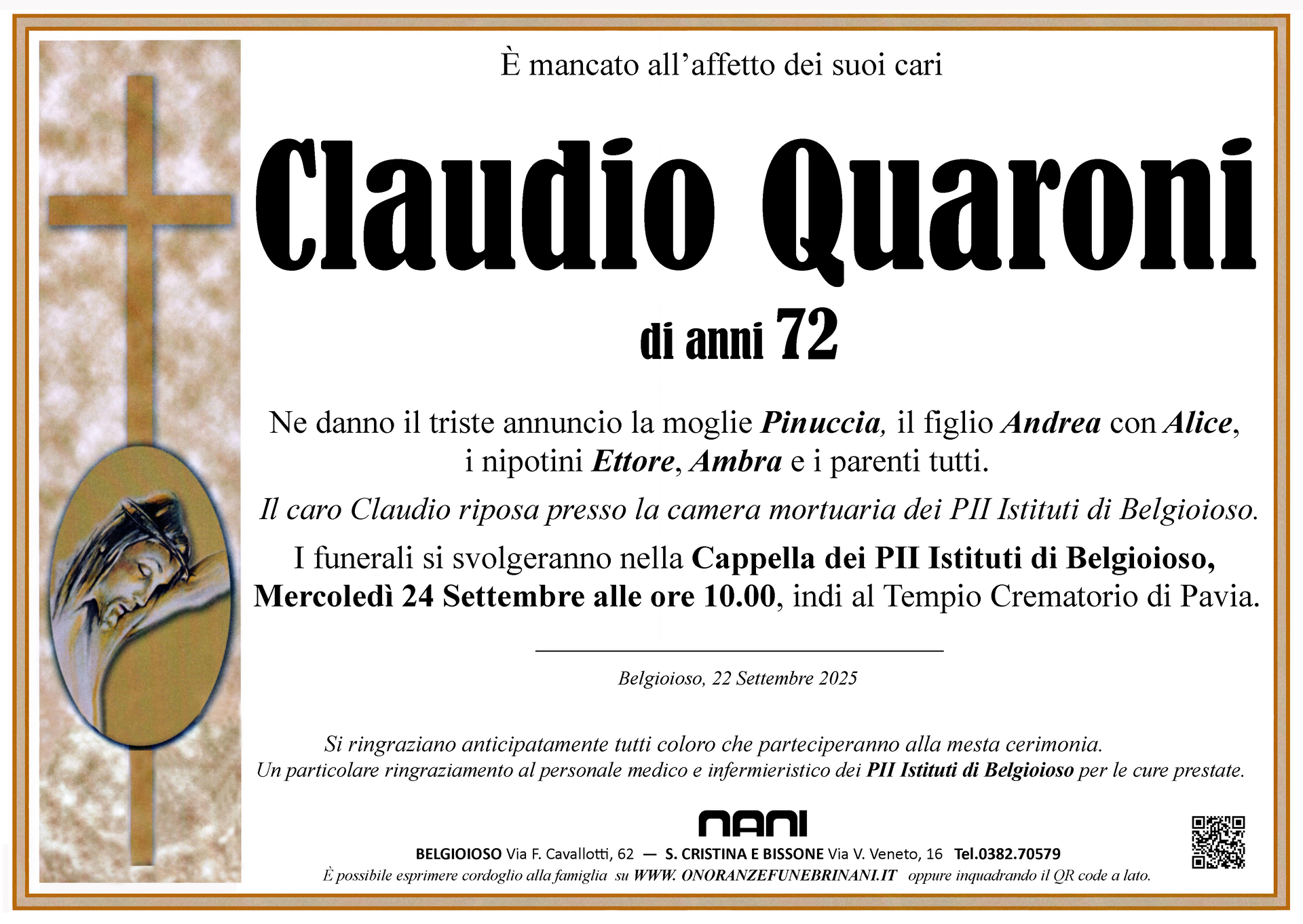 necrologio Claudio Quaroni
