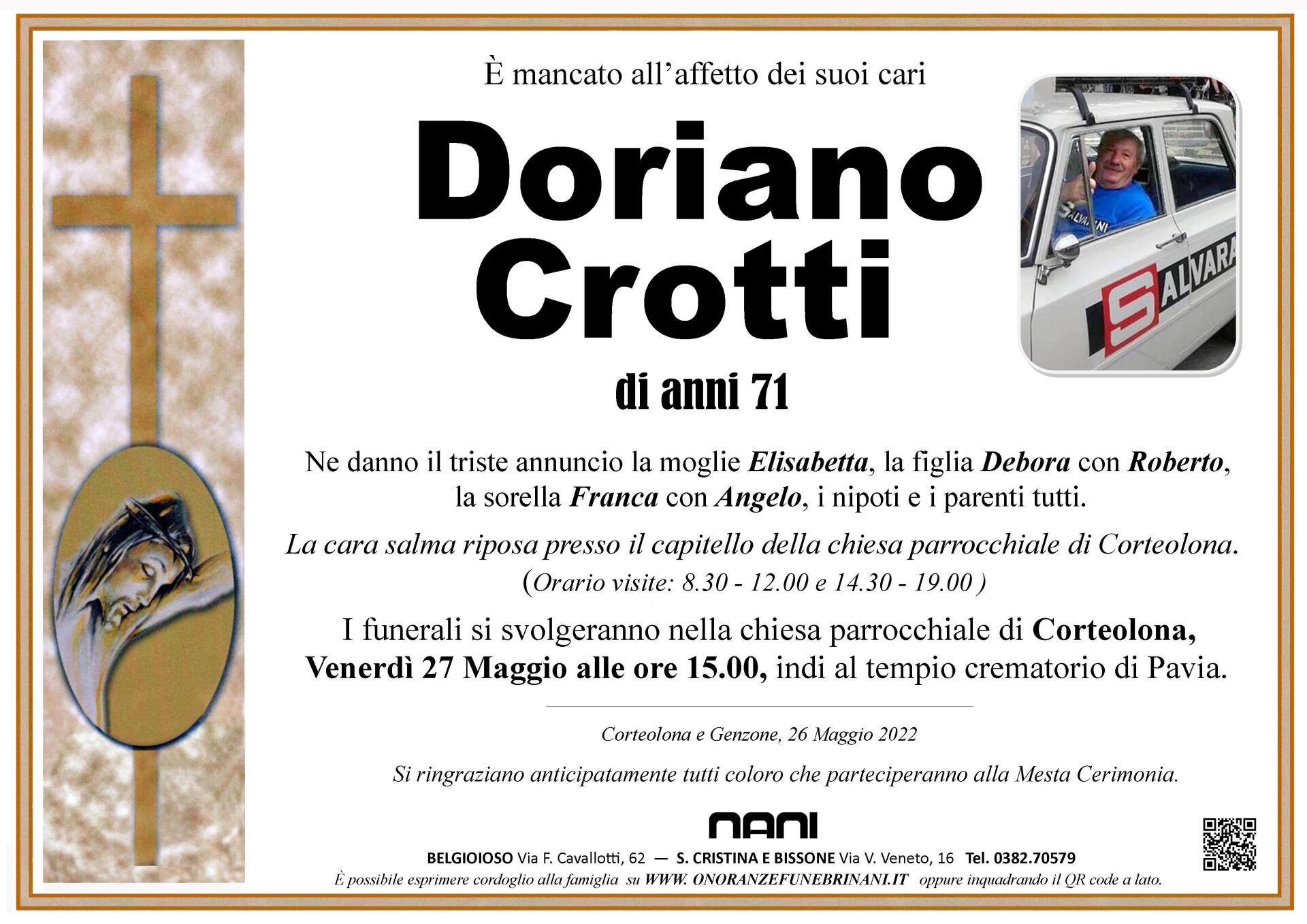 necrologio Doriano Crotti