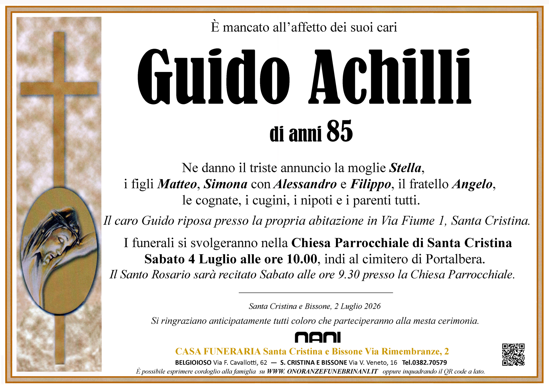 necrologio Guido Achilli            