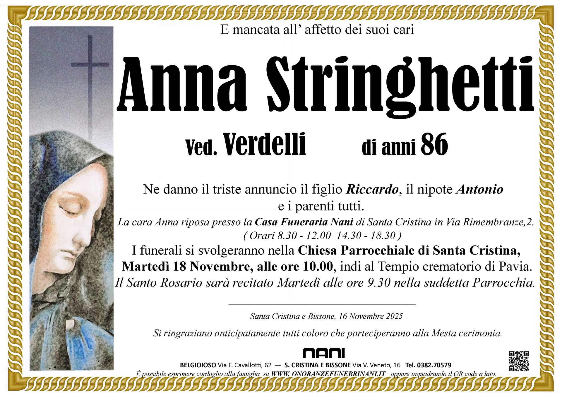 necrologio Anna Stringhetti