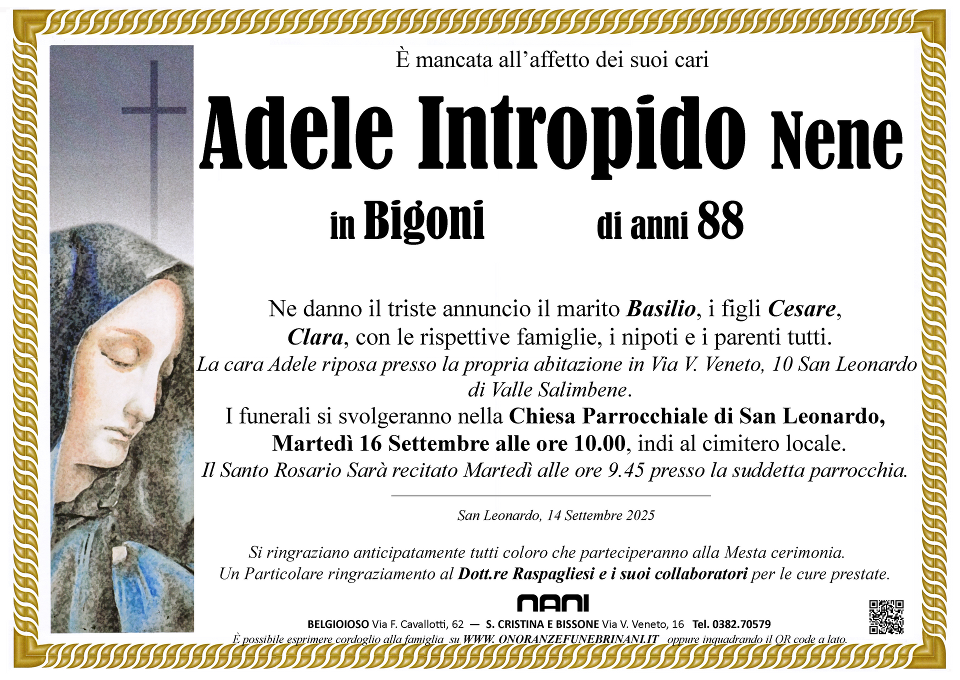 necrologio Adele Intropido Nene