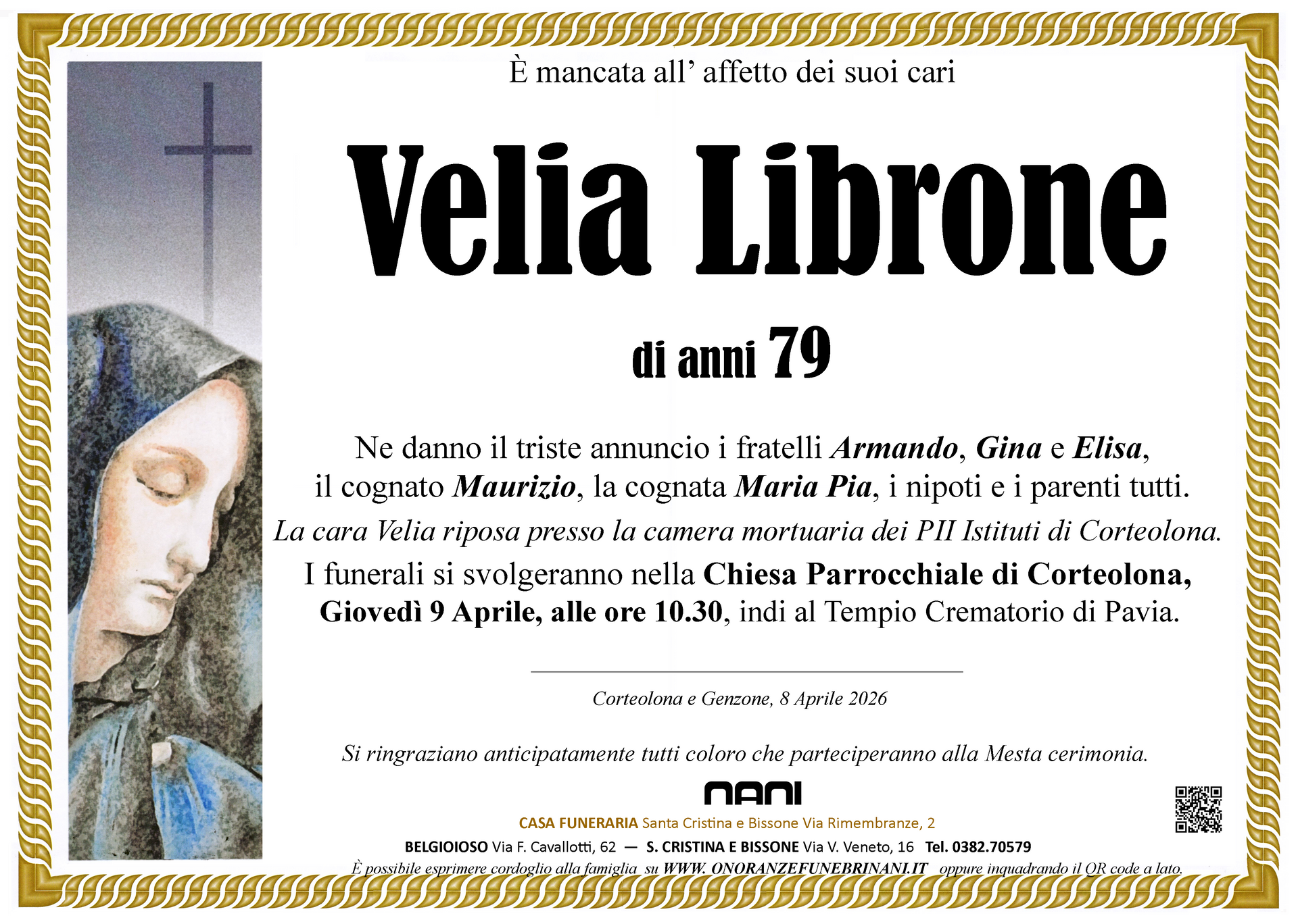 necrologio Velia Librone 