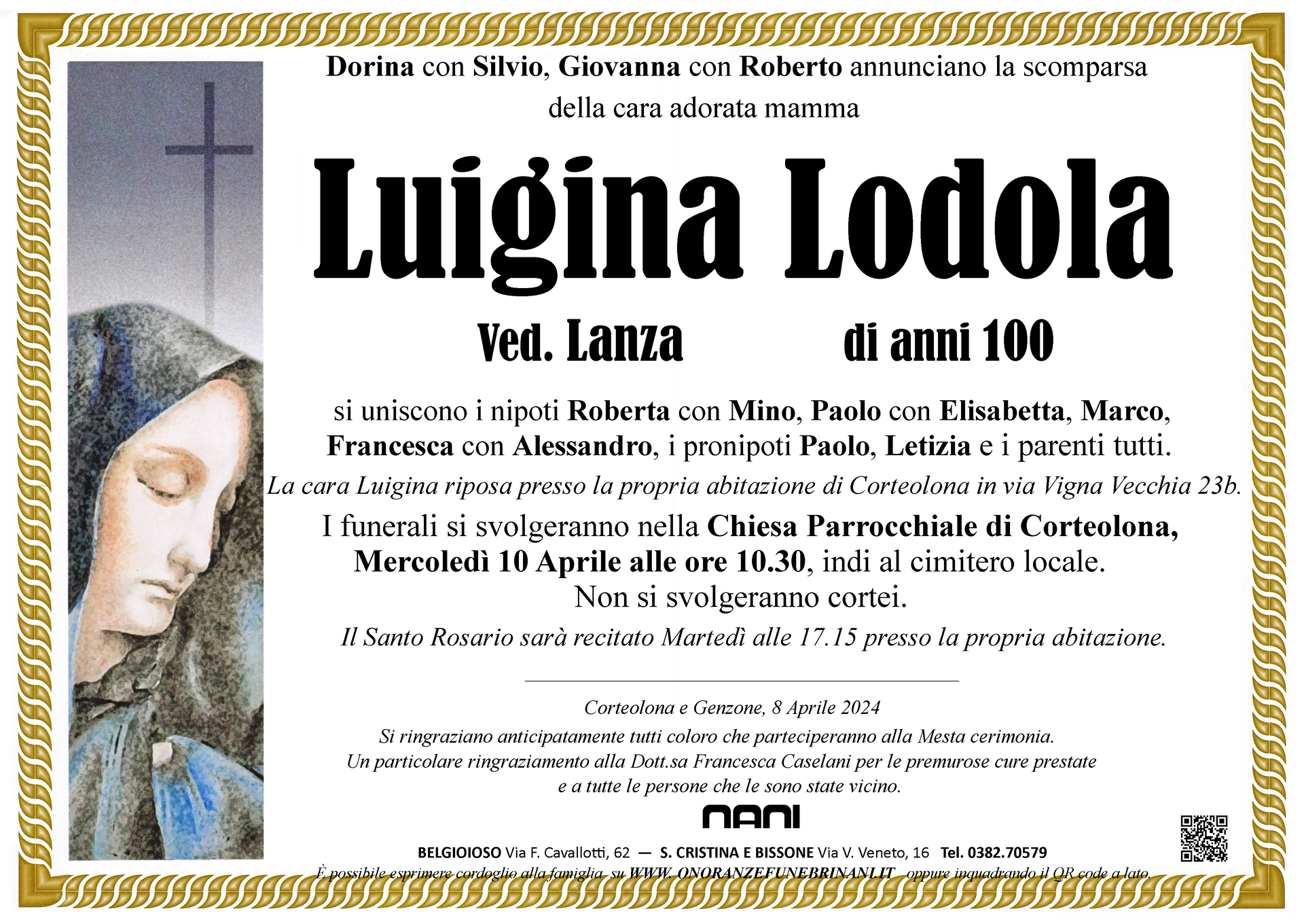 necrologio Luigina Lodola 