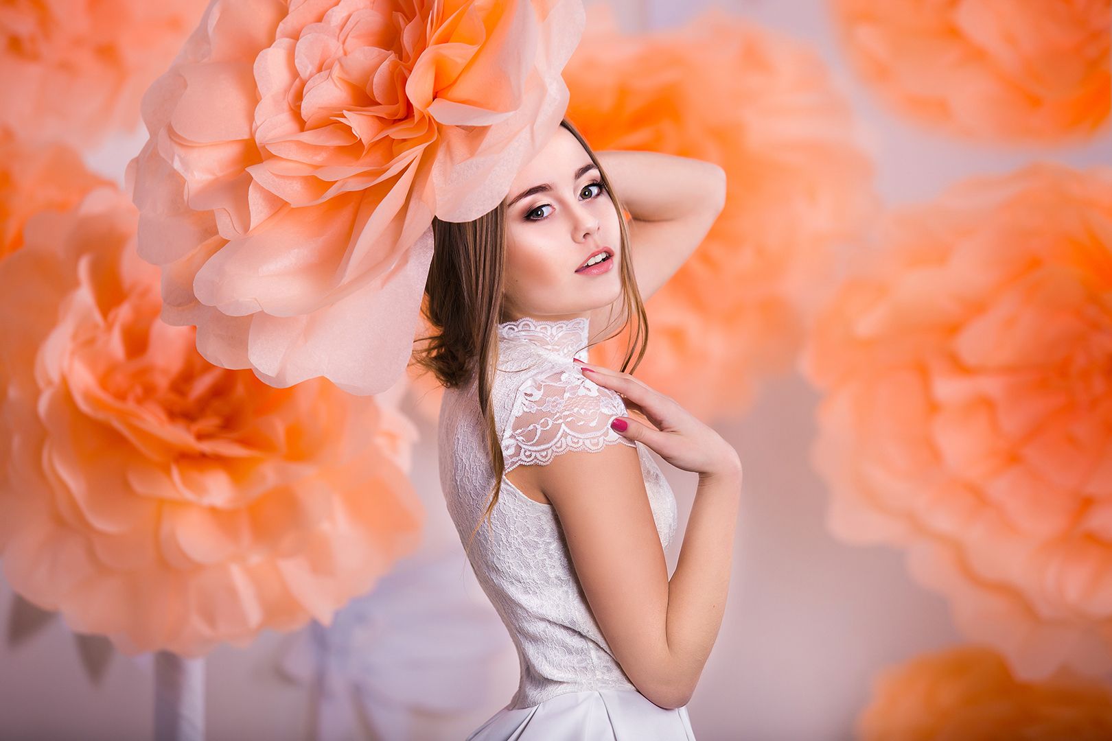 Portrait Dame mir Rosen