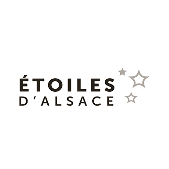 Un logo noir et blanc pour les étoiles d'alsace